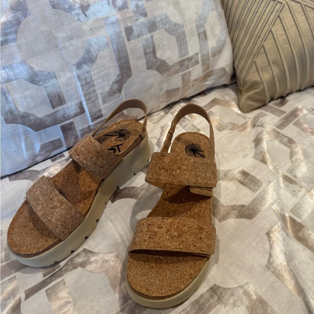 Little Miss Cork Platform Sandals - Natural Brown
